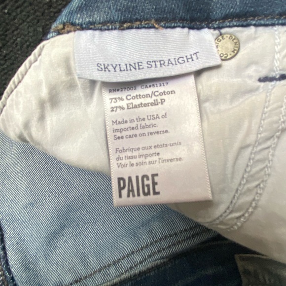 Paige Blue Skyline Straight Stretch Maternity Jeans Sz W28 L33 AU10 Made in USA - Picture 6 of 8